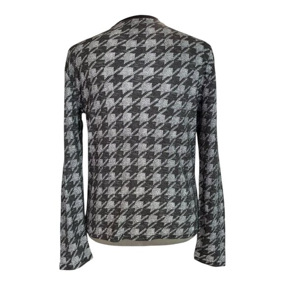 American Rag Houndstooth Long Sleeve Tee Gray Black Shirt Men’s Size M - Picture 5 of 6